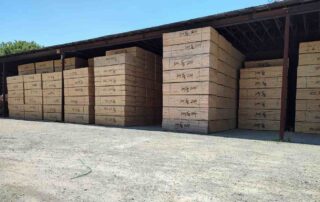 A photo of a lumber storage facility at Somers Lumber.