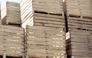 A photo of export crates from Somers Lumber, supporting safe, reliable, and durable international shipping.